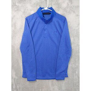 Under Armour Sweater Mens Large Blue Storm Fleece Pullover Golf Snap ColdGear